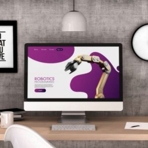 Desktop mit lila weissem Design Webdesign für Selbstständige und Unternehmer