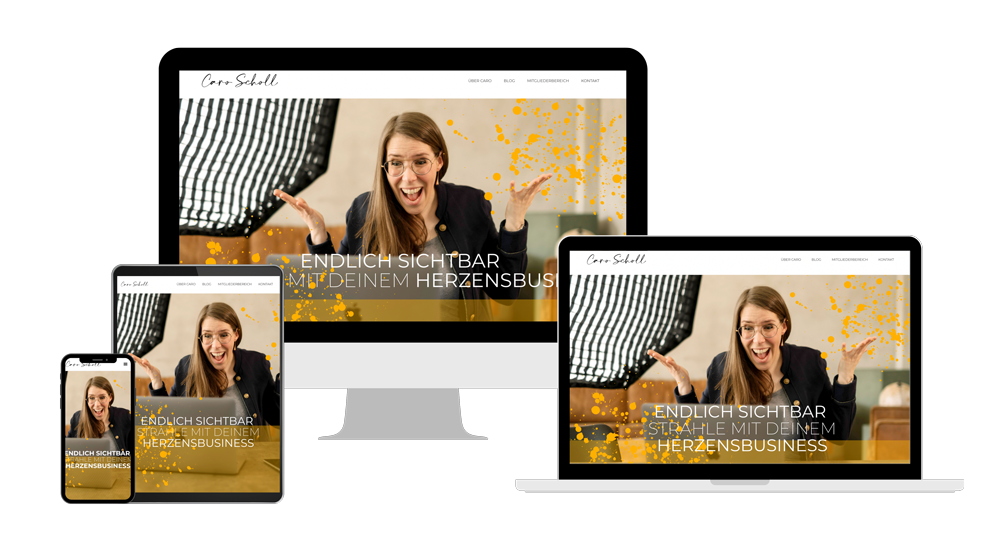 4 Mockups of Social Media Coach Webdesign Webdesign für Selbstständige und Unternehmer