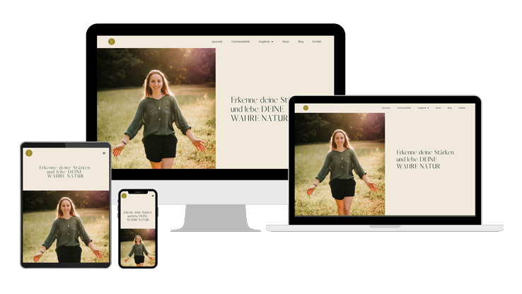 4 Mockups of Ayurveda Webdesign Webdesign für Selbstständige und Unternehmer