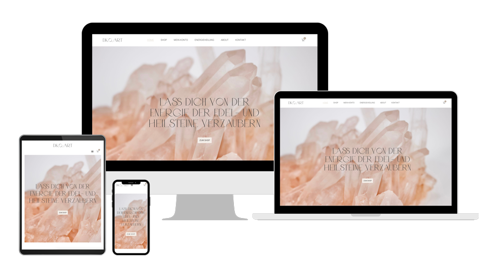 4 Webdesign Mockups von Heilsteine Webdesign für Selbstständige und Unternehmer